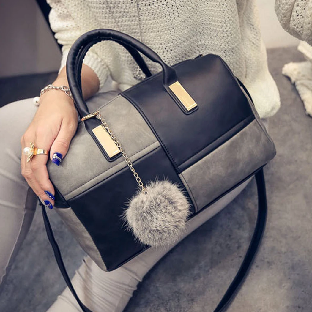 2018 Новый Портативный лоскутное Hasp Дамы Женская кожа плечо сумка Crossbody монета