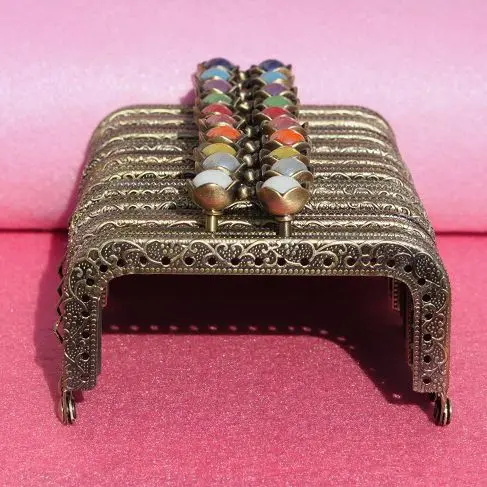 Оптовая продажа бронзовая металлическая рамка для кошелька 8 5 см с узором в виде