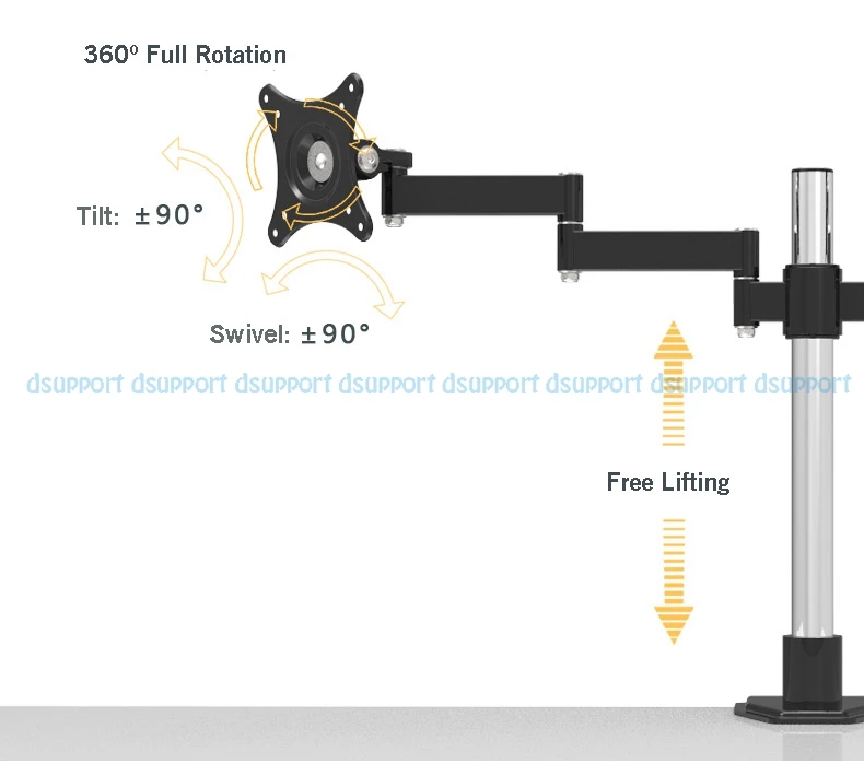 Настольный двойной держатель для ЖК монитора на 360 градусов вращающийся