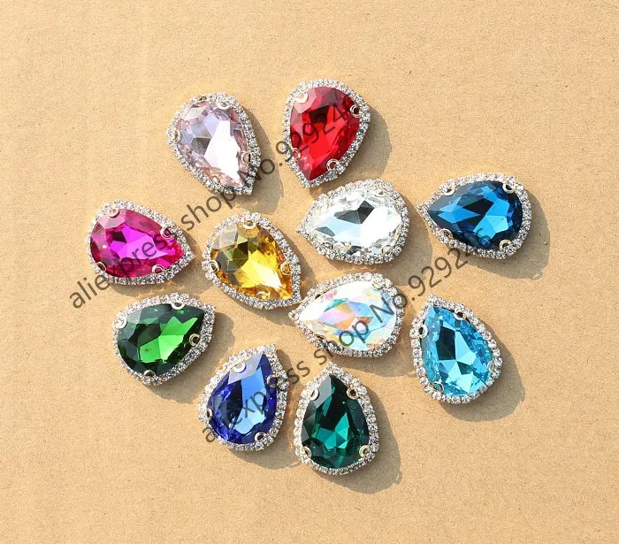 2 шт./упак. Необычные большие стеклянные Кристальные Стразы со стразами шитые