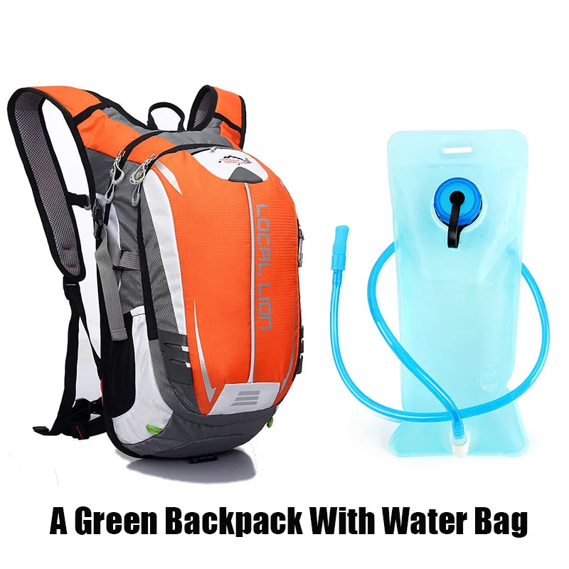 Blue With Water Bag Местный лев 18л водонепроницаемый рюкзак для скалолазания, Рюкзаки Для Путешествий, Походов, спортивные рюкзаки для бега, 2л гидратация, сумки для воды, 4 цвета - Цвет: Blue With Water Bag