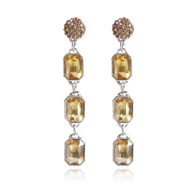YONGMAN Exquisite Vintage Crystal Rhinestone Baroque Earring European Fashion Green Red Long Drop Earrings Jewelry For Women | Украшения и