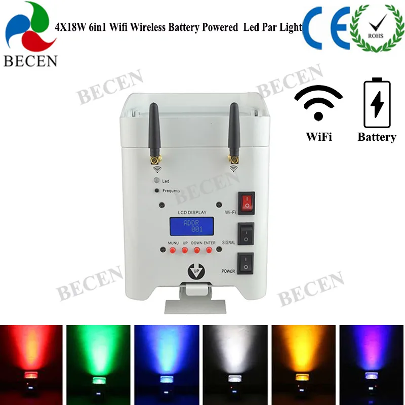 Wireless DMX 4x15w 6in1 Battery Powered LED Par Light Wifi APP Control IRC Remote Led Uplight 8pcs | Лампы и освещение
