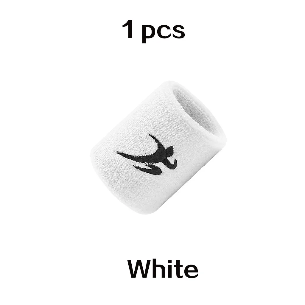 1 Piece White REXCHI хлопковые эластичные напульсники для тренажерного зала, фитнес-снаряжение, поддержка силовой тяжелой атлетики, напульсники для баскетбола, тенниса, бадминтона - Цвет: 1 Piece White