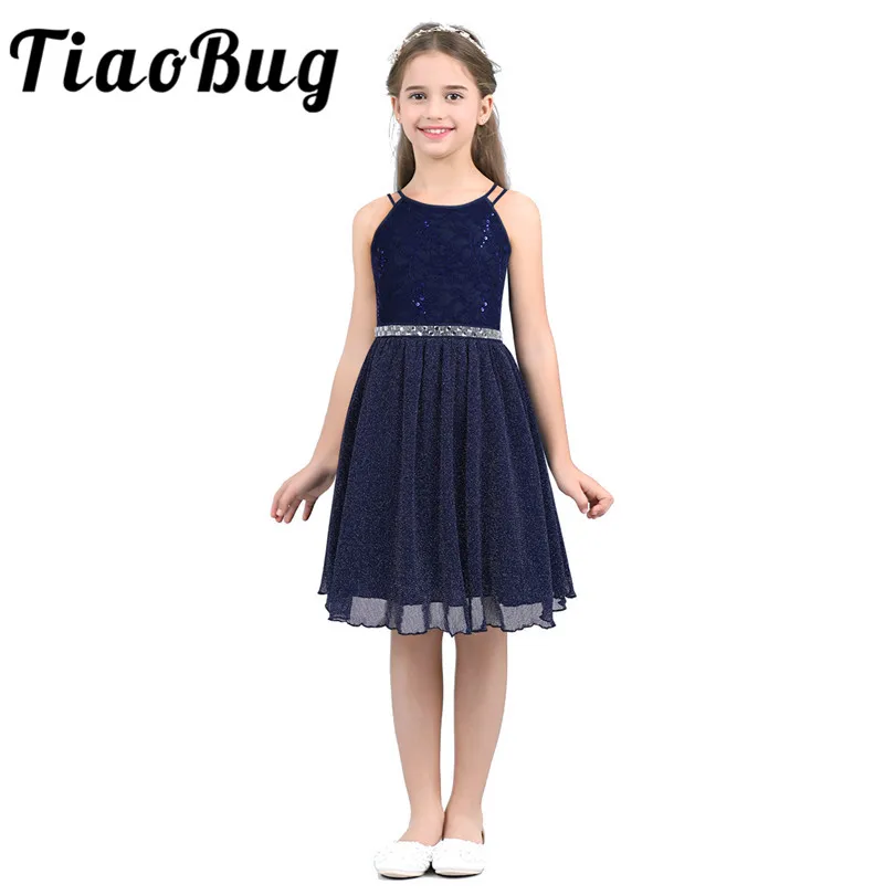 Детские бальные платья Tiaobug с блестками детское вечернее платье для девочек