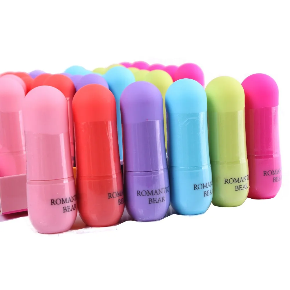 

DHL free 576pcs=16sets Moisturizer Lip Stick Romantic bear Lipsticks Waterproof Lip Balm Long lasting Colourful Lips Cosmetics