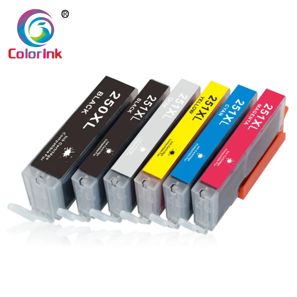Чернильный картридж ColorInk 6PK PGI250XL CLI251XL для принтера Canon 250 251 PIXMA MX922 MG7520 MG5520 MG5420 7120 6320