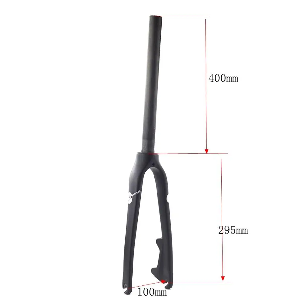 20inch 400mm Silverock Карбоновая вилка 1" 20" 406 451 Суппорт тормозной диск тормоза 74 мм 100 мм Minivelo жесткие вилки для детей BMX складывающиеся велосипеды матовые - Цвет: 20inch 400mm
