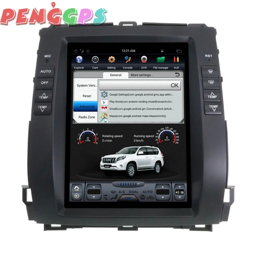 Tesla style Android 9.0 4+64 Car Radio Stereo GPS Navigation For TOYOTA Land Cruiser Prado 2002-2008 no DVD Player Headunit | Автомобили и