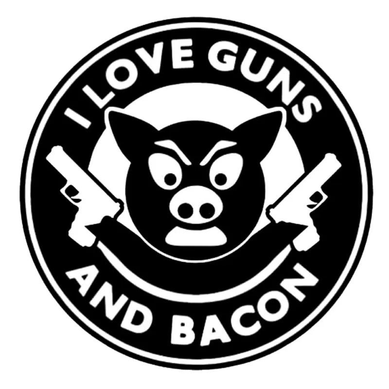 12 5 см * стайлинга автомобилей животный принт с надписью I Love Пистолеты и бекон