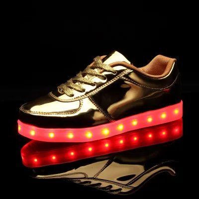 Женская обувь 2018 Пара светодиодный светящиеся туфли USB зарядки Яркая корейских