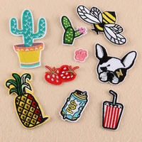 new pineapple with embroidered patches fashion applique lron on patch for clothes bags diy decal apparel accessory 1set