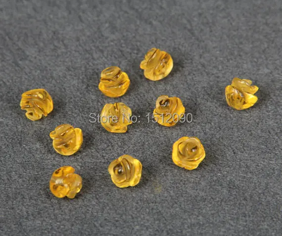 10 шт. натуральные жёлтые кварцевые хрустальные резные бусины в форме цветка