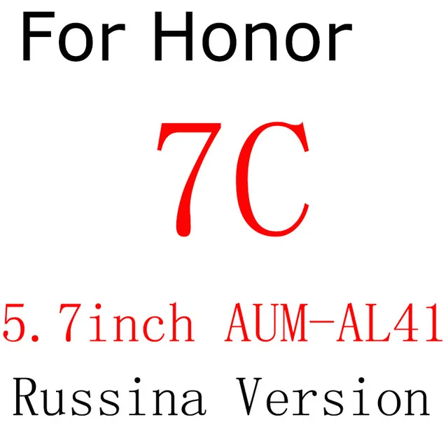 For honor 7C Russa Закаленное стекло для huawei Honor 7A 7C Pro, Защита экрана для Honor 9x 8x, защитная пленка Y9, стекло для Y5 Y6 Prime - Цвет: For honor 7C Russa