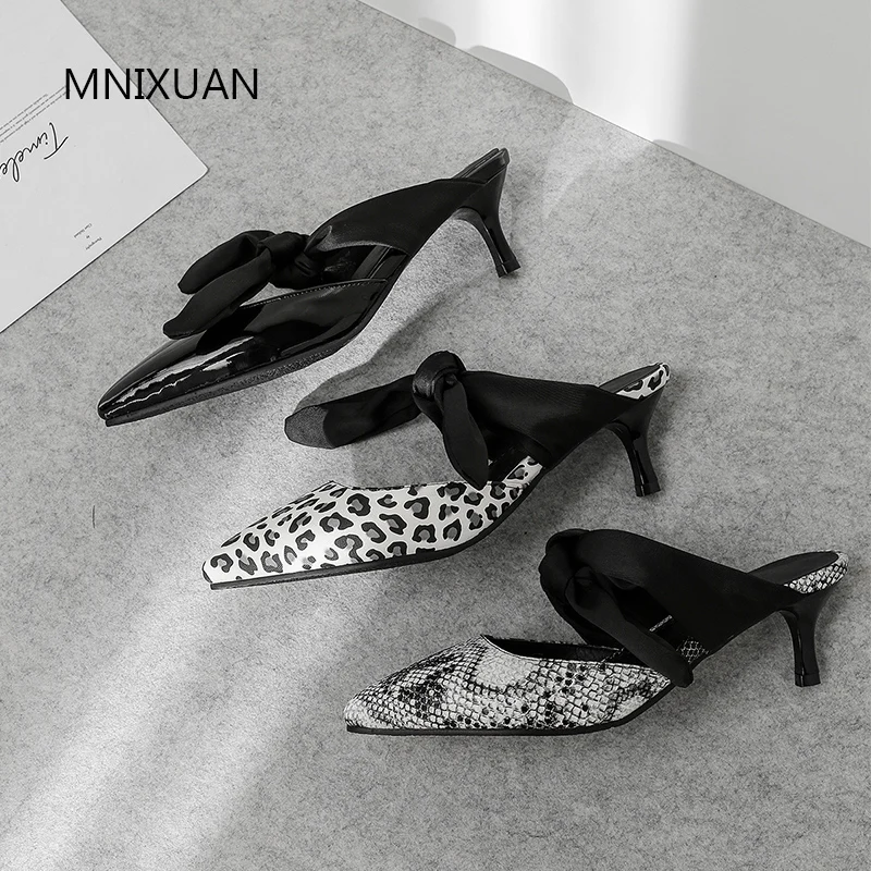 MNIXUAN/пикантные женские туфли-лодочки с острым носком Туфли без задника на высоком