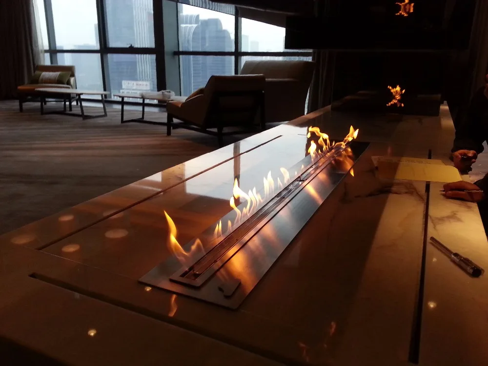 

on sale 48 inch wall insert indoor remote control wifi stainless steel bio ethanol fireplace