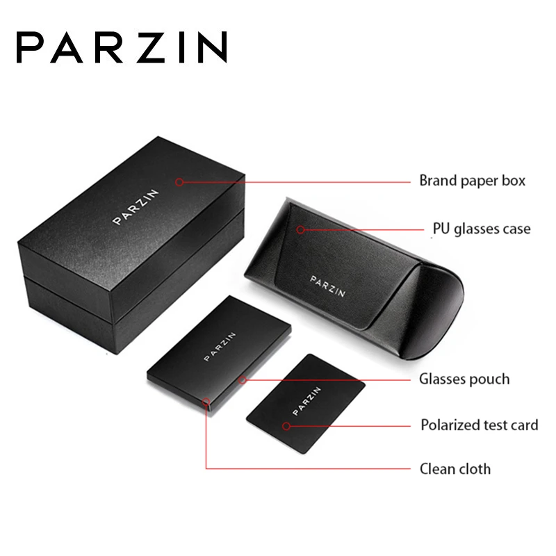 PARZIN Поляризованные Мужские Солнцезащитные Очки Pilot Качества Нейлоновые Линзы