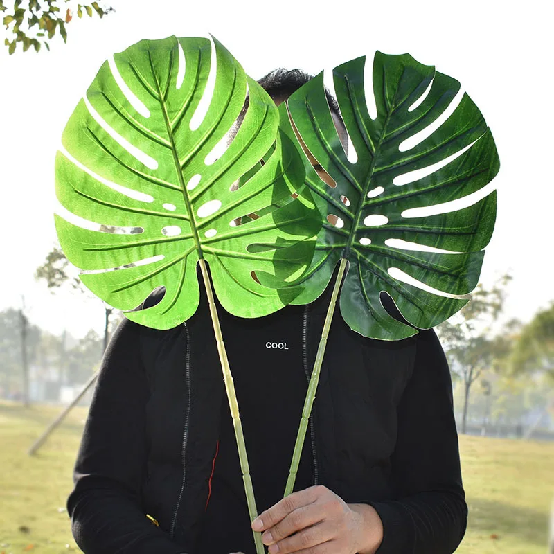 Лидер продаж искусственные растения монстеры пластиковые листья тропической