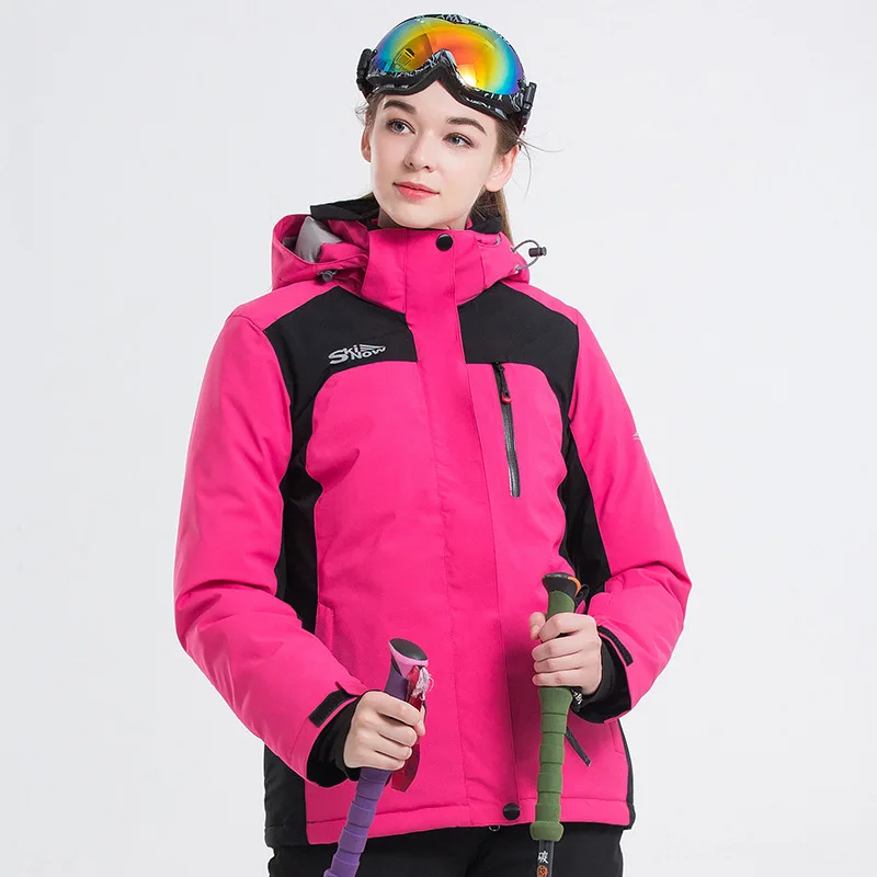 Rose jacket Новинка, лыжный костюм, водонепроницаемые женские куртки для сноубординга+ штаны, теплая зимняя куртка, лыжные комплекты белого цвета, женская брендовая Лыжная одежда - Цвет: Rose jacket