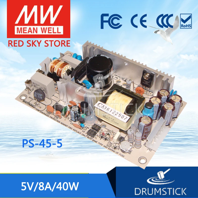 Meanwell PS 45 5 в 8А meanwell 40 Вт Один выход импульсный источник питания|switch power|switching power