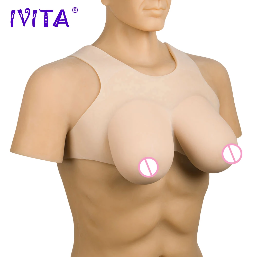 Реалистичные Силиконовые груди IVITA 1800 г поддельные подходит для транссексуала