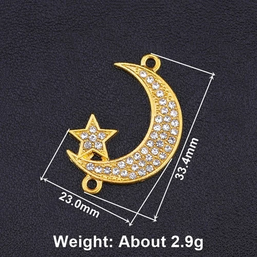 Gold 5 Pieces 5 шт., религиозный Аллах, амулеты, золото/серебро, ислам, полумесяц, мусульманский Бог, соединитель, аксессуары для Ид аль-Фитр, молитва, изготовление ювелирных изделий - Цвет: Gold 5 Pieces