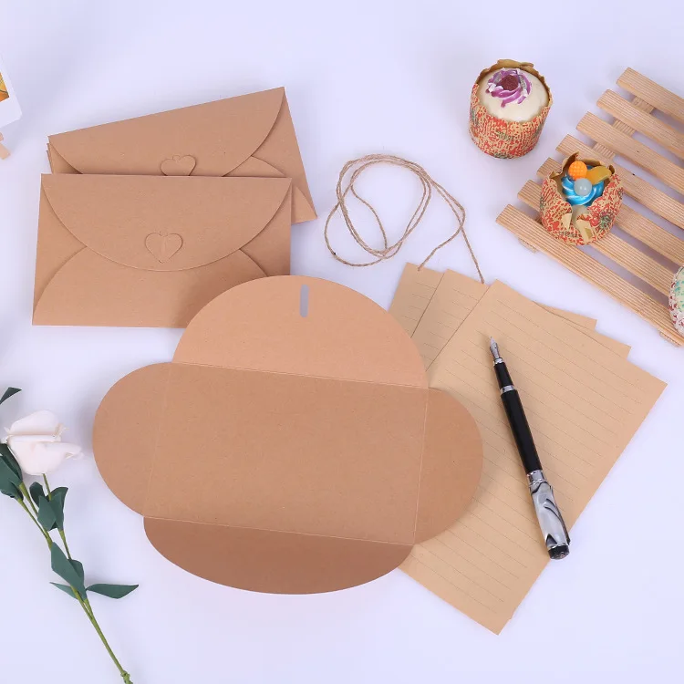 10 шт. художественный и ретро крафт письмо креативная ручная работа сердце