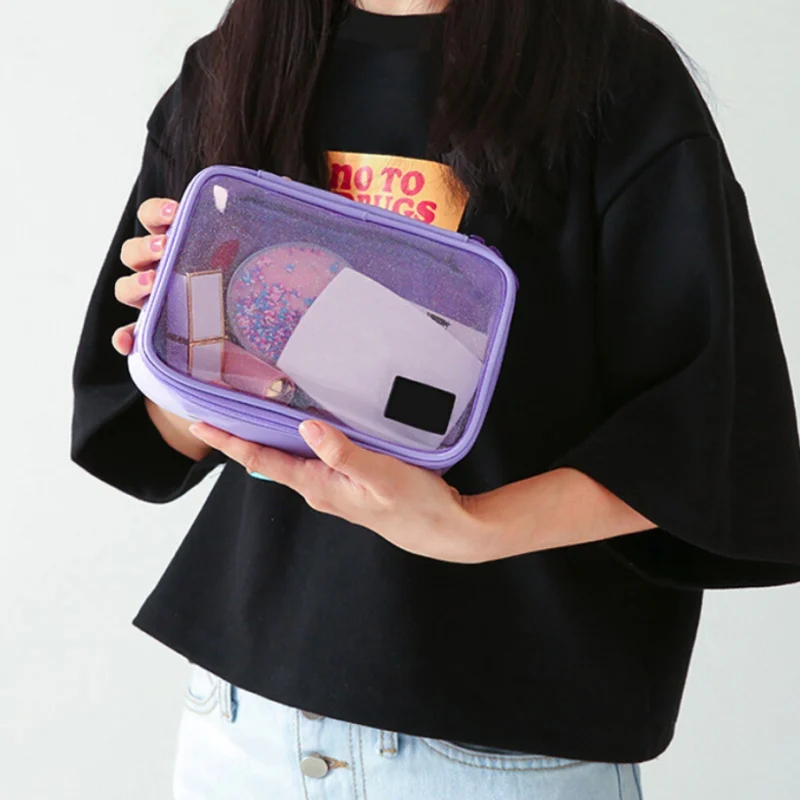 Women Travel Handbag Purse Liner Teenage Cosmetic Bag Transparent Organizer Insert Bag Lady Makeup Cosmetic Bag Capacity Tote