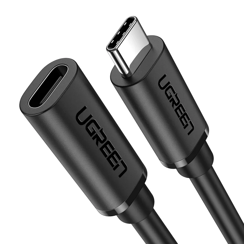 black Ugreen USB C Удлинительный кабель type C Удлинительный шнур USB-C Thunderbolt 3 для MacBook Pro Zend Switch USB 3,1 USB Удлинительный кабель - Цвет: black