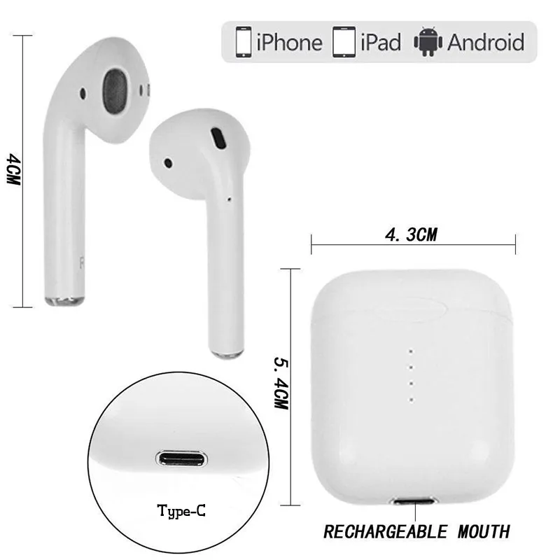 I10 наушники-вкладыши tws с Бесплатная доставка Bluetooth наушники Беспроводной 5 0