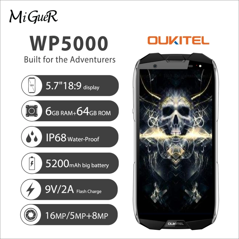 Oukitel WP5000 смартфон с 5 7 дюймовым дисплеем восьмиядерным процессором Helio P25 ОЗУ 6 ГБ