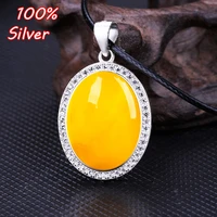 1216mm s925 sterling silver color white gold ladies oval pendant empty inlay beeswax turquoise amber pendant care