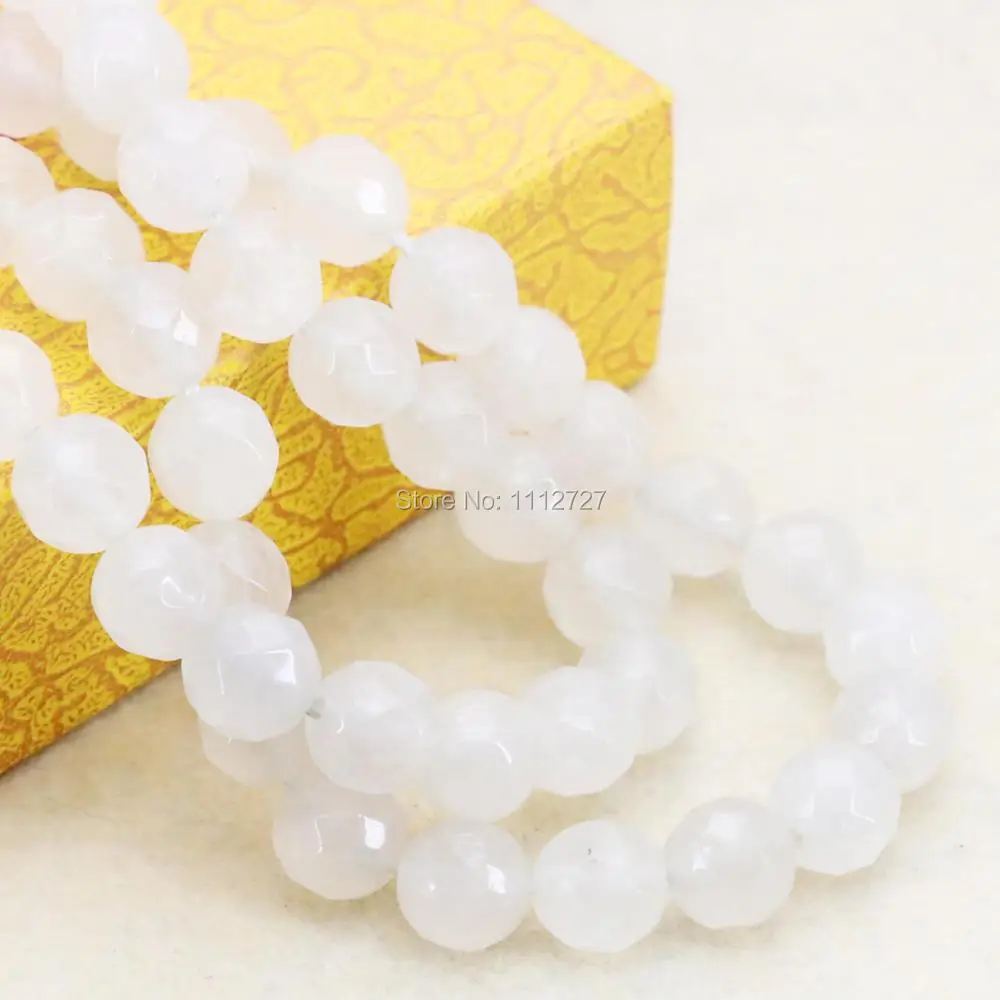 Элегантные белые свободные бусы из халцедона круглые Howlite DIY ограненный