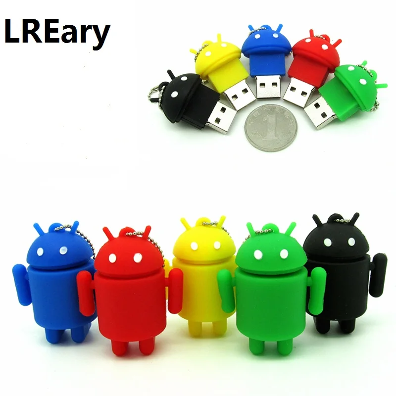 Новый дизайн мультяшный робот Android usb флэш-накопитель флешка 4 ГБ 8 16 32 Подарочный