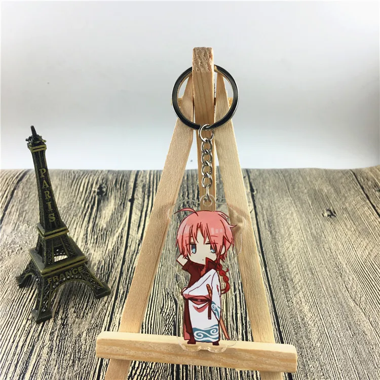 4 Аниме Gintama брелок Sakata Gintoki Kagura Hijikata Toushirou Okita Sougo Милый Забавный мультяшный акриловый брелок Подвеска ювелирные изделия - Цвет: 4