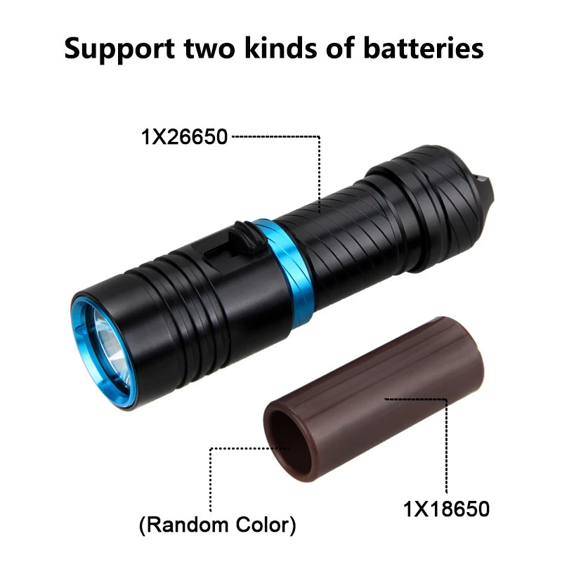 XM L2 18650 или 26650 фонарик для дайвинга светодиодные подводные фонари