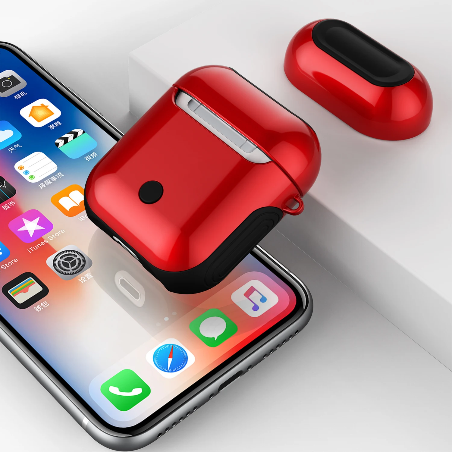 Глянцевый чехол для наушников Apple AirPods беспроводного Bluetooth Eeadphone Air Pods