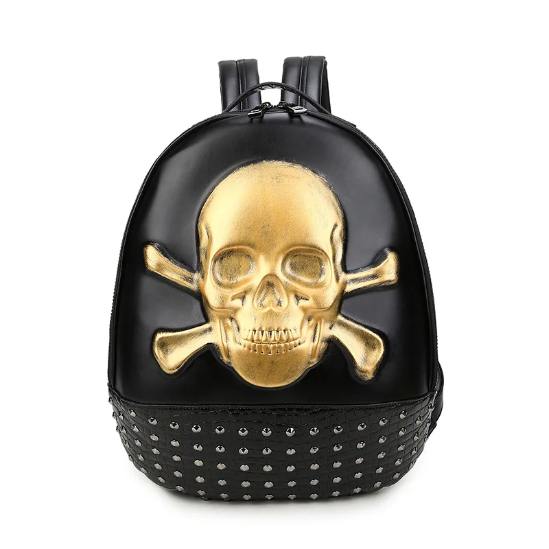 Мужской рюкзак с заклепками и 3D принтом черепа|backpack rivet|men backpacktravel backpack |