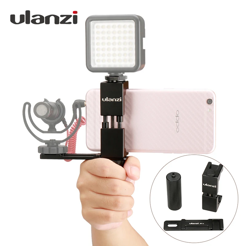 Ulanzi смартфон Filmmaker видео Rig металлический Телефон Штатив с горячий башмак ручка