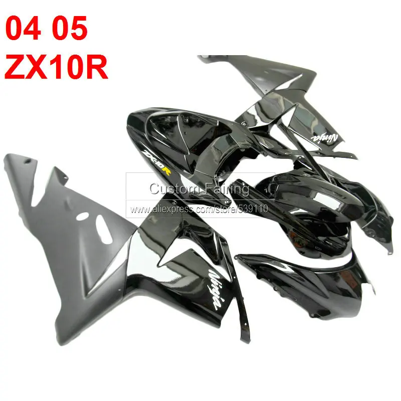 Черный для KAWASAKI ZX10R 2004 2005 NINJA матовый черный 04 05 обтекатель комплект обтекателей