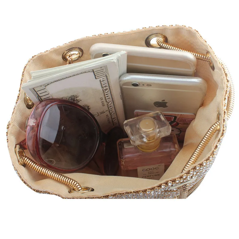 Новая женская сумка-мешок со стразами свадебная сумочка для невесты блестящие