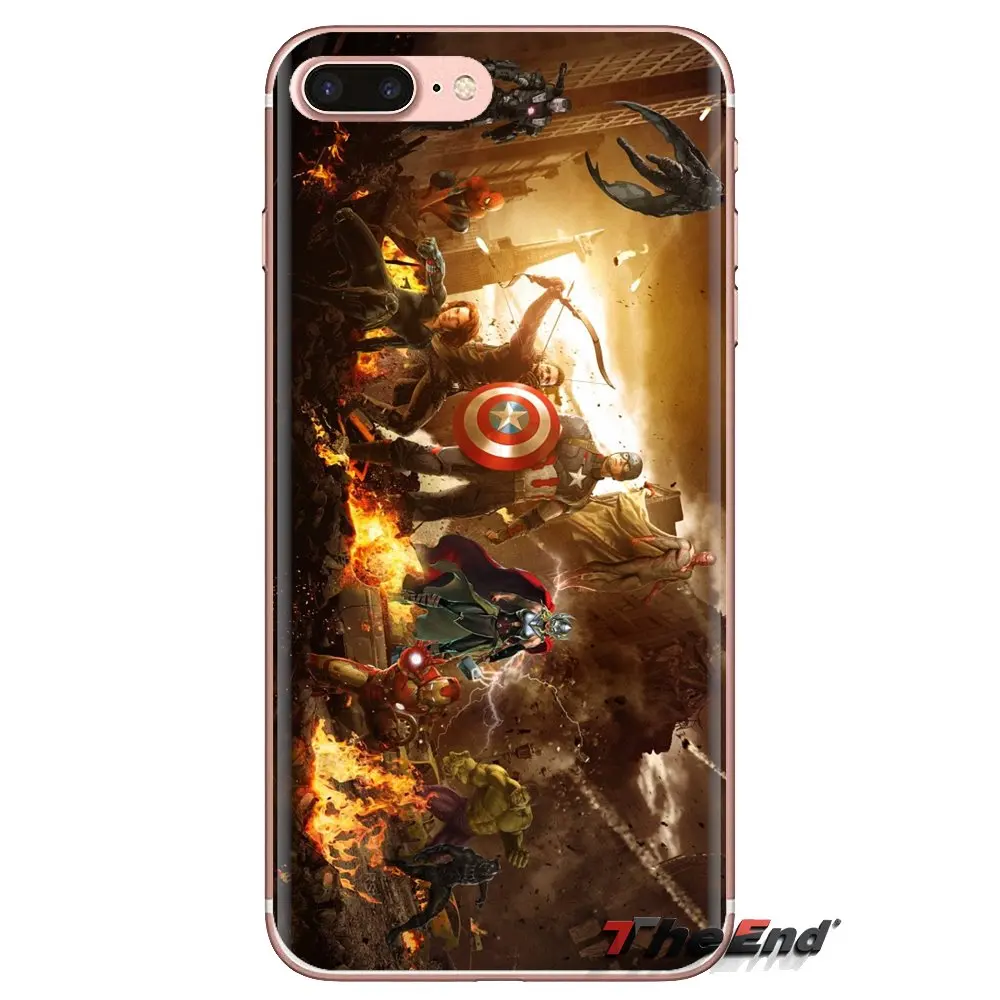 Для iPod Touch Apple iPhone 4 4s 5 5S SE 5C 6 S 7 8 X XR XS Plus MAX прозрачный чехол из ТПУ Marvel Капитан