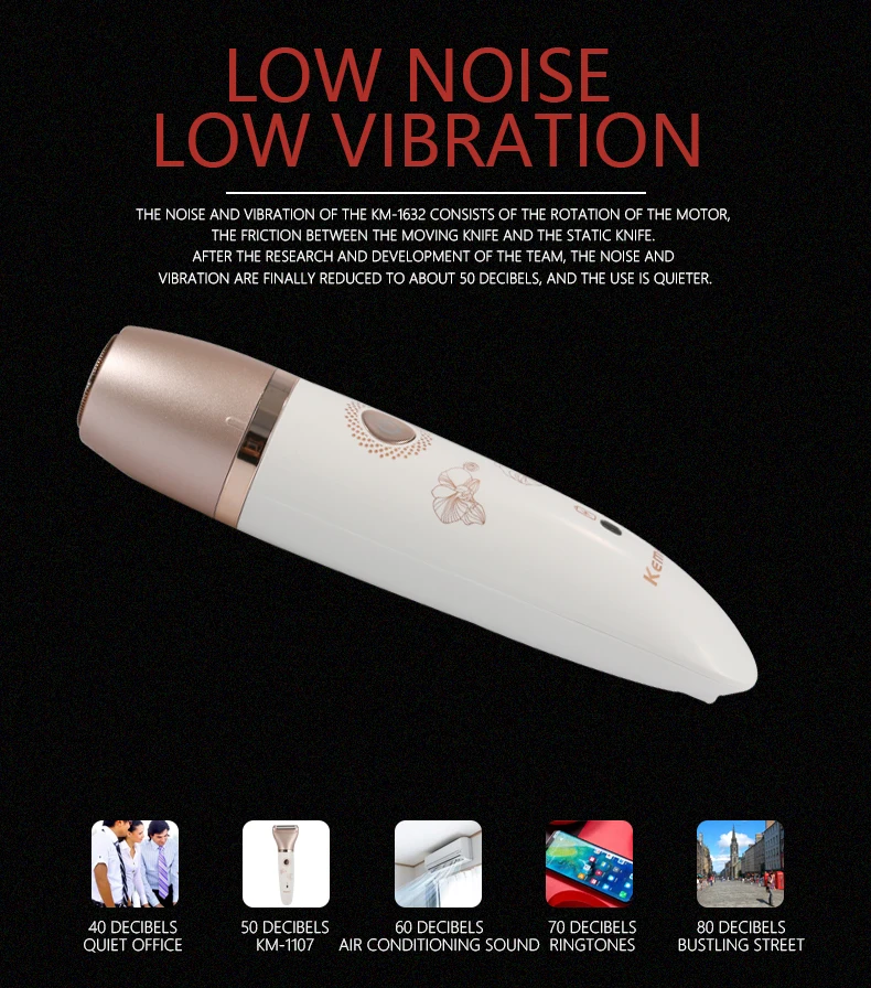 Kemei-1632 2 In 1 Women Electric Epilator Rechargeable Lady Shaver Depilation Machine Hair Removal Trimmer Epilator For Bikini
