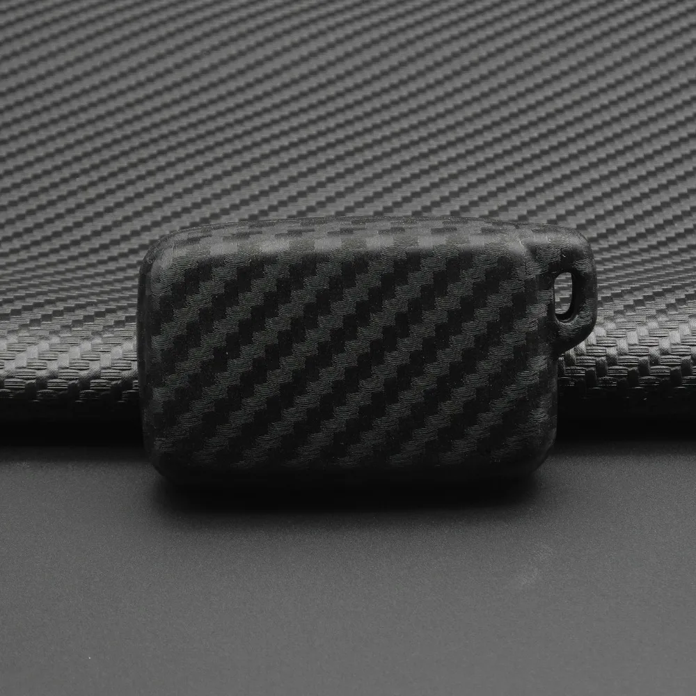 

jingyuqin Remote Carbon Fiber Patten Soft Silicone For Toyota Camry Corolla Avalon Rav4 Land Cruiser Car Styling Smart