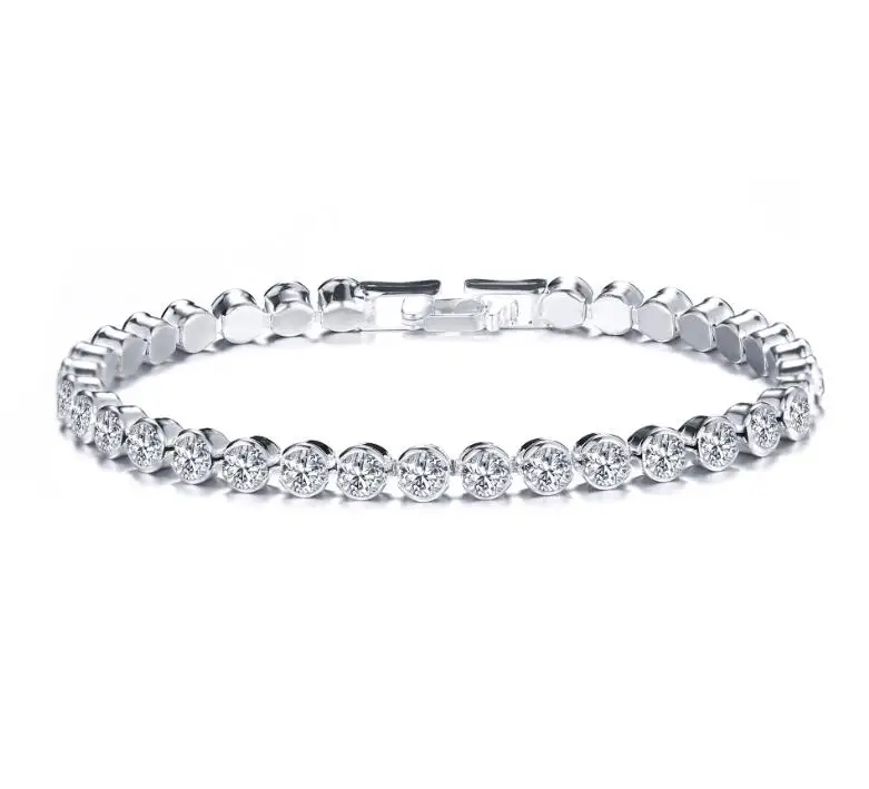 Silver KMVEXO роскошный браслет из золотистого и серебряного цветов со звеньями на цепочке, стразы для женщин и девушек, блестящие свадебные ювелирные изделия с кристаллами в римском стиле - Окраска металла: Silver