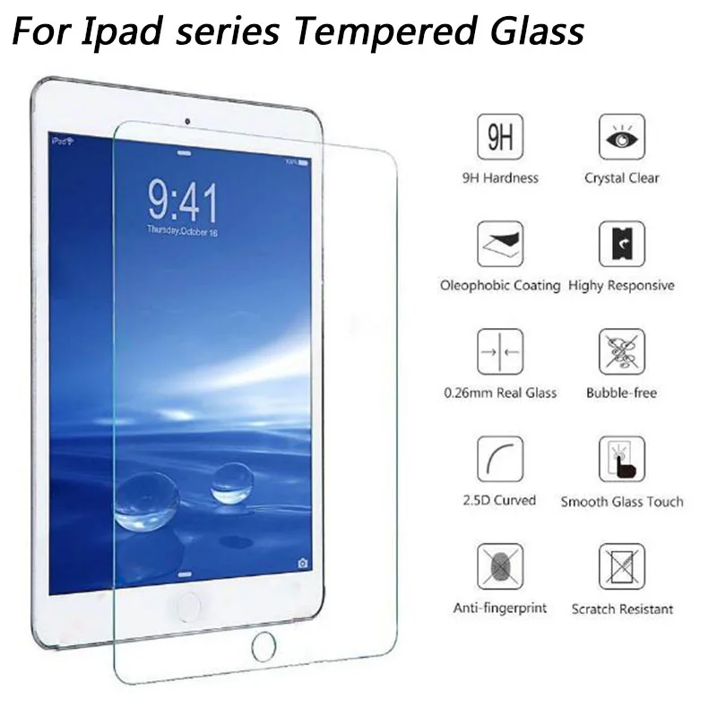 Закаленное стекло для Apple iPad air 1 2 защита экрана искусственное 3 4 5 6 усиленная