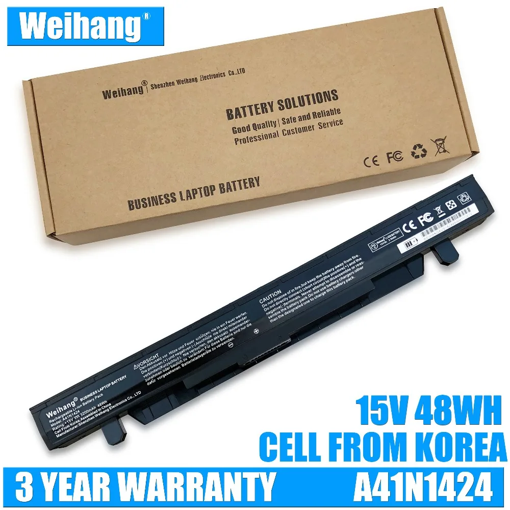 3200mAh Weihang Cell из Кореи A41N1424 Аккумулятор для ноутбука ASUS ROG ZX50 ZX50J ZX50JX GL552 GL552J GL552V