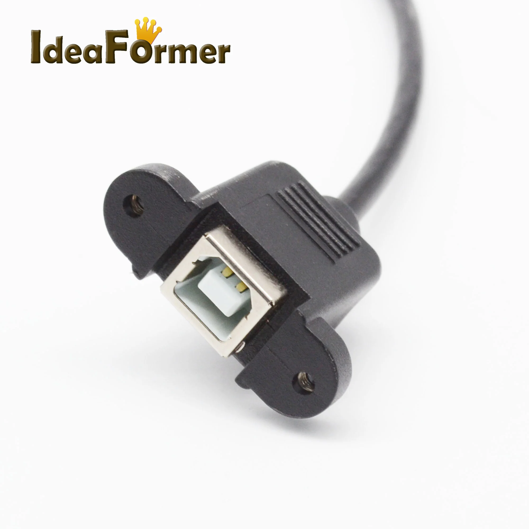 USB 2,0 type B папа-мама M/F УДЛИНИТЕЛЬ кабель для передачи данных Панель Крепление для принтера или 3D-принтера кабель 30 см/100 см с винтовым отверстием