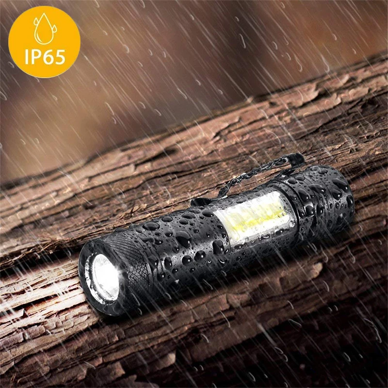 2000LM Mini Portable LED Flashlight Q5&ampCOB Work Light lantern Powerful Pen Torch 4 Modes Waterproof Lamp AA battery power | Лампы и