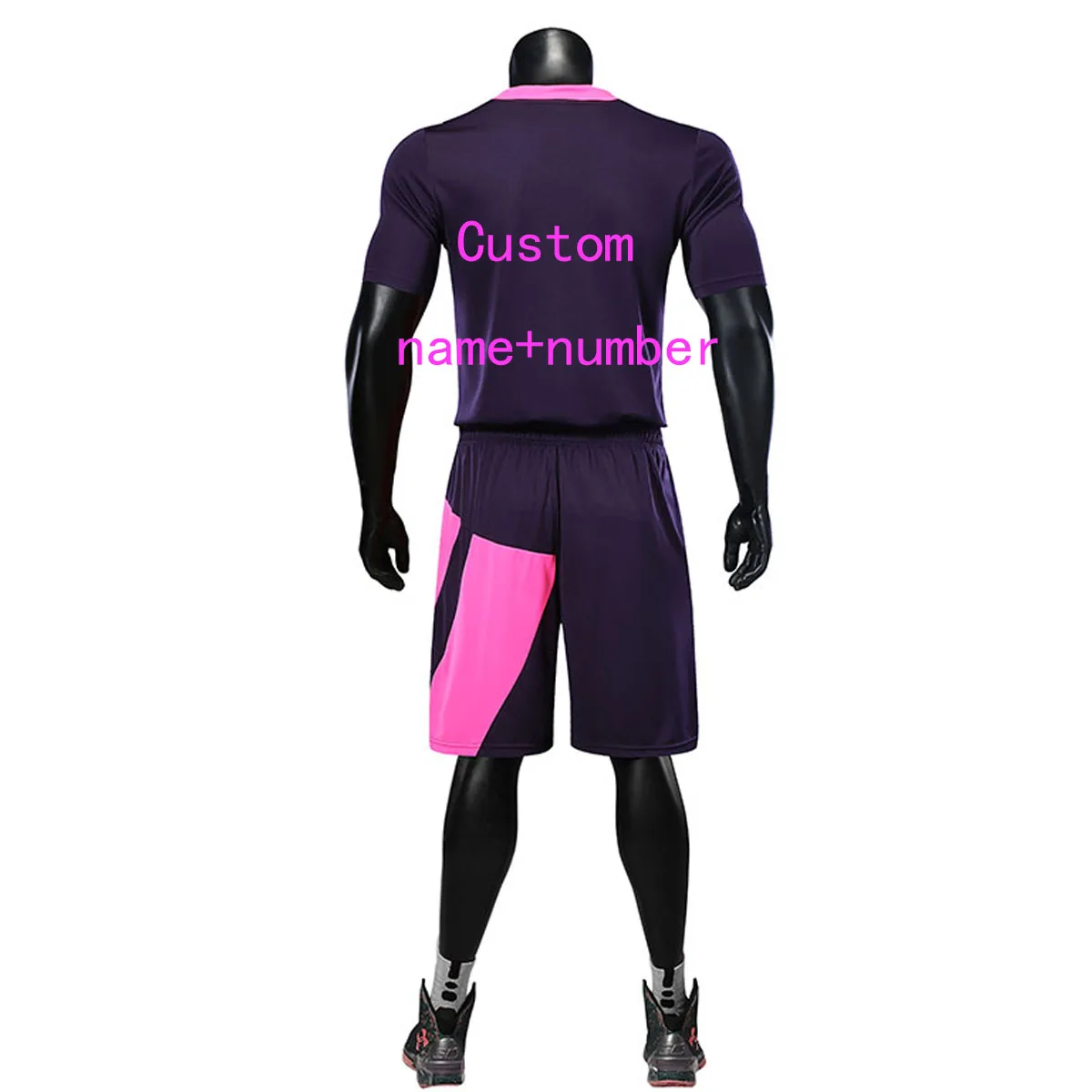 Custom name number Быстросохнущая дышащая Для мужчин; Возврат Баскетбол Трикотажные комплекты баскетбольные формы, без надписей униформа для тренировок трикотажные костюмы Индивидуальные - Цвет: Custom name number